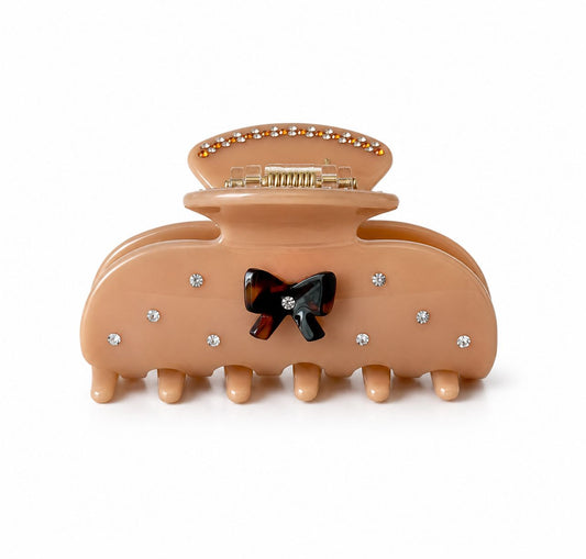 Caramel Ribbon Hair Clip