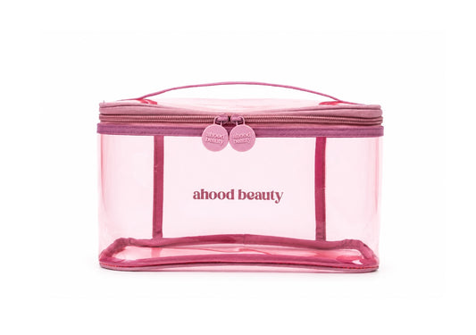 Clear Makeup Pink Bag - Medium