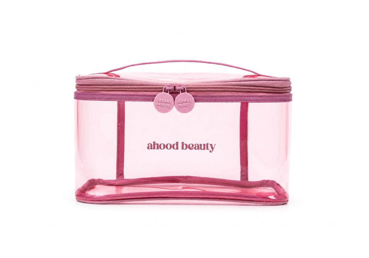 Clear Makeup Pink Bag - Medium