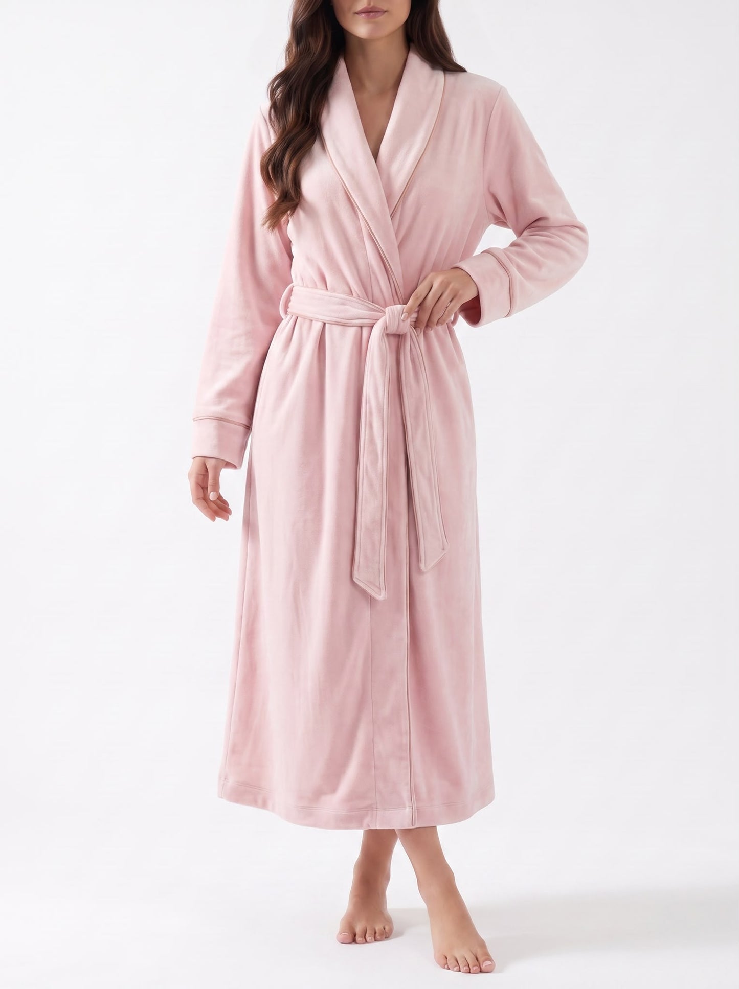 روب مخملي - Velvet Robe - Pink
