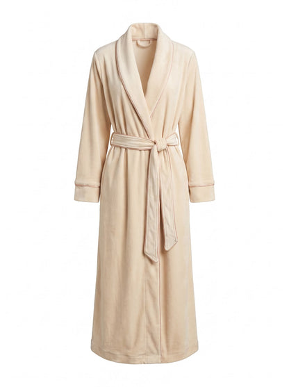 روب مخملي - Velvet Robe - Soft Ivory