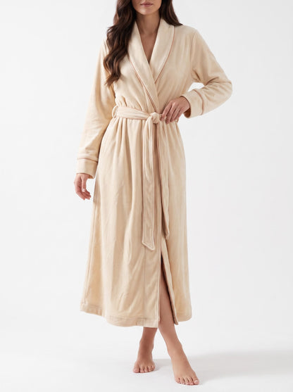 روب مخملي - Velvet Robe - Soft Ivory